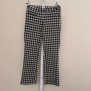 Zara Black & White Gingham Wide Leg Kids Pants size 9